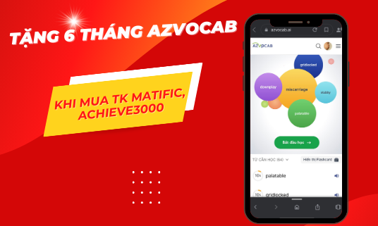 Ưu đãi 30/4 - 01/5: Tặng 06 tháng sổ học từ vựng thông minh azVocab trị giá 350.000VND